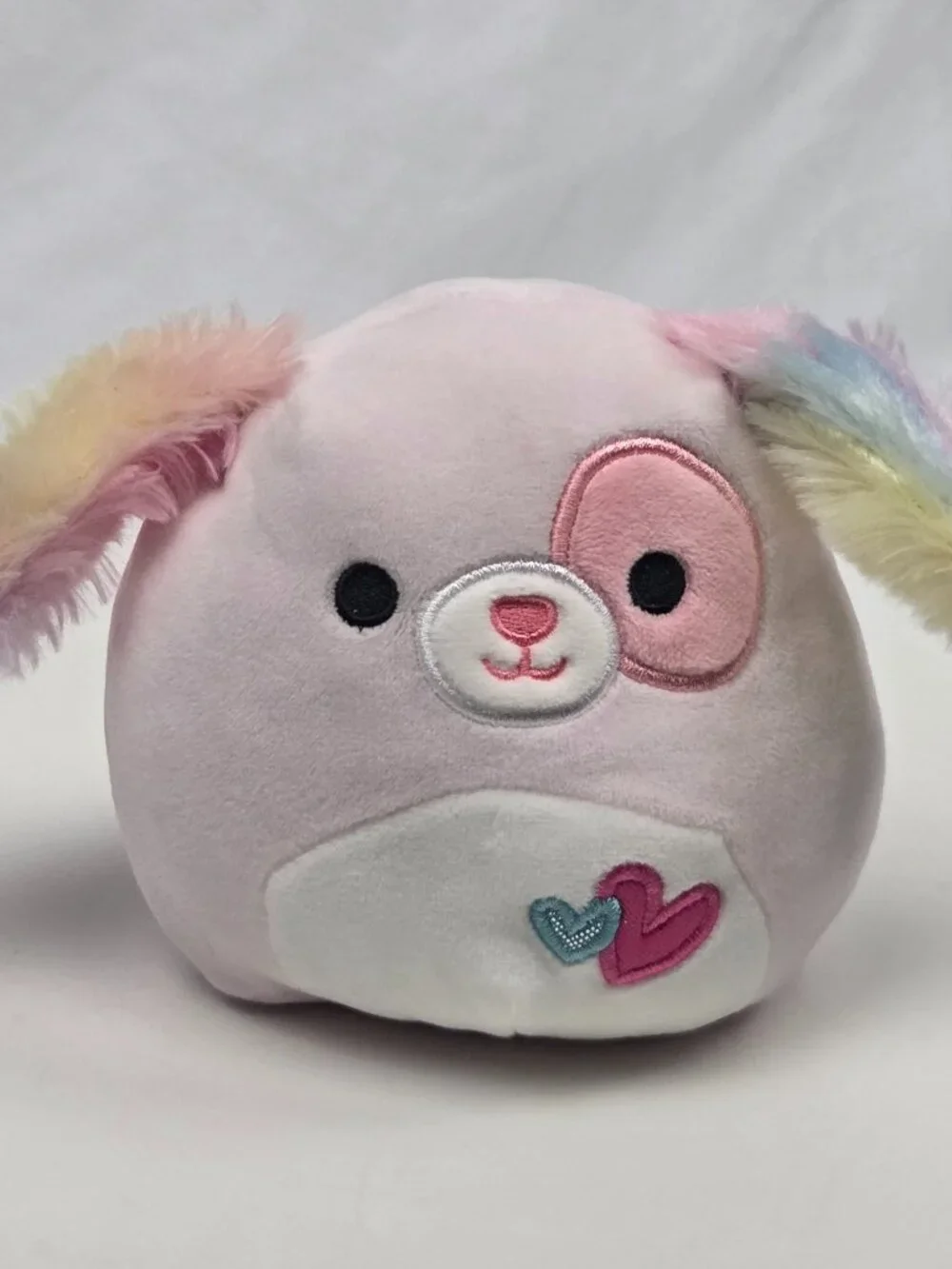 Squishmallow Bryce Pink Dog 5” Valentines Day Hearts Tie Dye Pastel Spaniel Fuzz